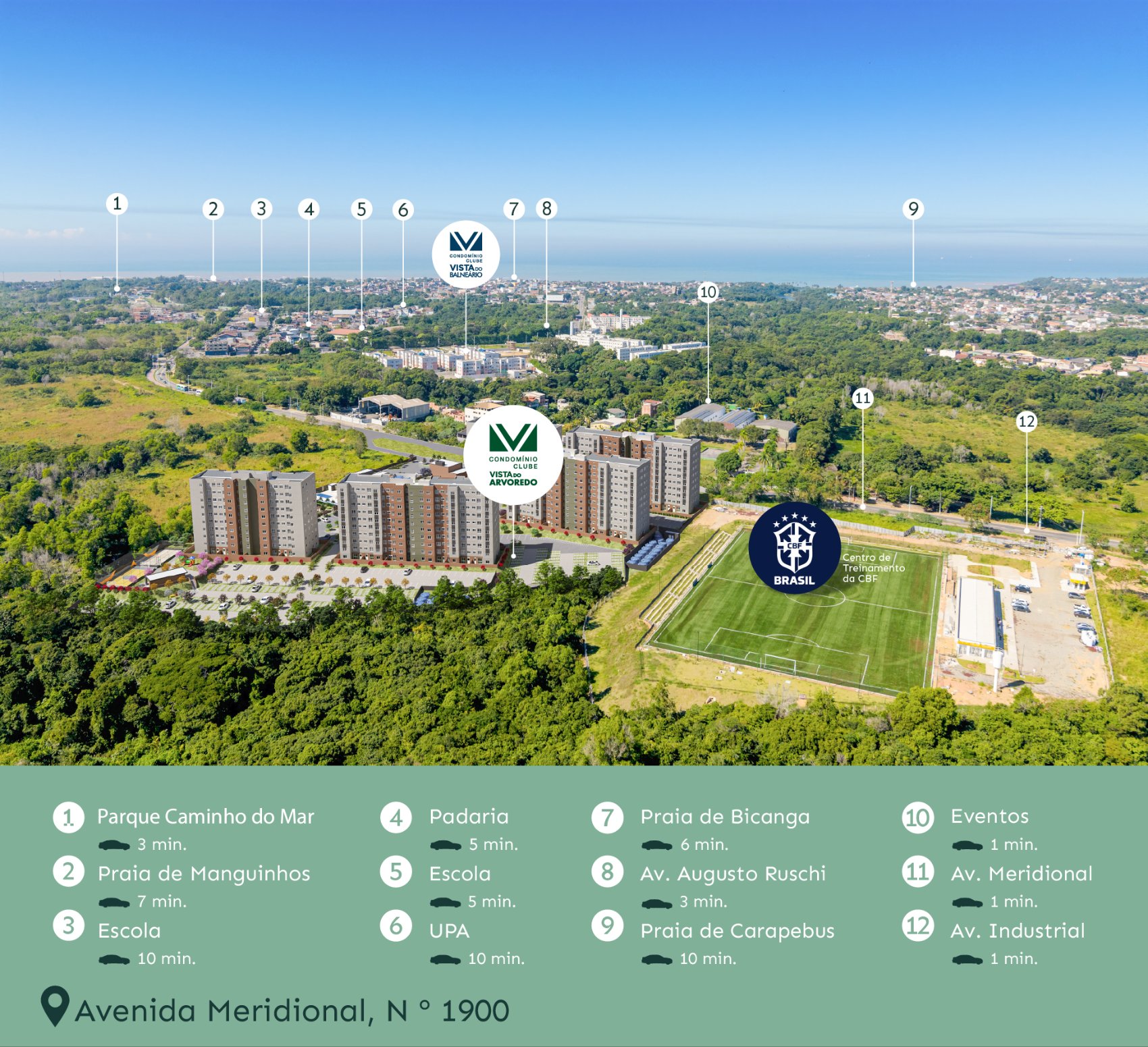 Mapa de localização do Vista do Arvoredo em Bicanga