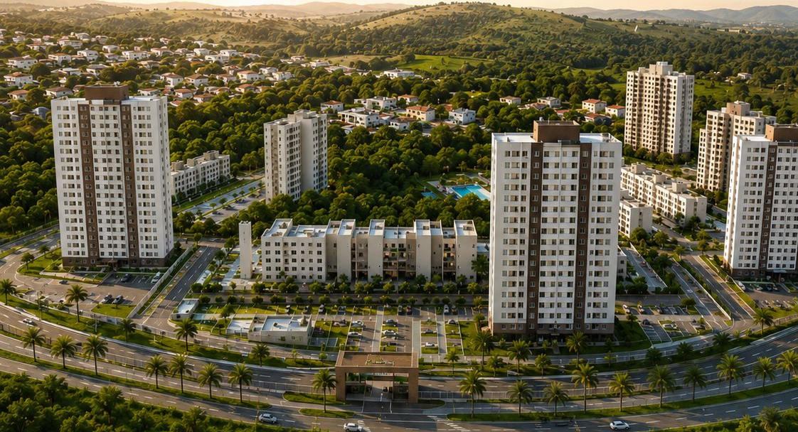 Vista aérea do Parque Vila de Setiba em Morada de Laranjeiras